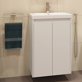 Тумба с раковиной Velvex Klaufs 50 подвесная 2-е дверки белая (tpKLA.50.2D-616.216)