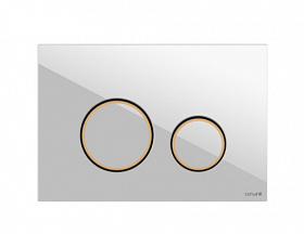 Кнопка смыва (клавиша) для инсталляции Cersanit Twins прямоугольная c кругл.кнопками белая матовая 63535 Водяной