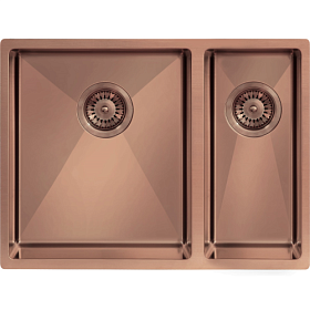 Мойка для кухни TopZero TNL/R10 ColorX TNL 340.70.30 GOLD ROSE прямоуг. 56,5х43,5 глуб. 20,3см (толщ.1,2мм) вып. 3 1/2" (врезная, подстольная) розо