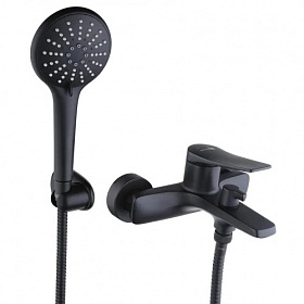 Смеситель для ванны/душа (короткий излив) Lemark Bronx LM3714BL чёрный латунь