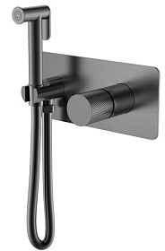 Смеситель для унитаза внеш. и скрытая часть (в сборе) Boheme Stick Gun Metal Touch 127-GM.2 с гигиеническим душем gun metal латунь