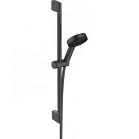 Душевая стойка с лейкой и шлангом Hansgrohe Pulsify Select 3jet Relaxation 669 мм d105 мм круглая 3-х реж. 24160670 чёрная