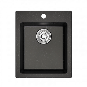 Мойка для кухни Mixline ML-GM14 551902 прямоуг. 42х50 глуб. 19см вып. 3 1/2" (врезная) чёрная