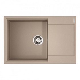Мойка для кухни Omoikiri Daisen 78-LB-SA 4993693 прямоуг. 78х51 глуб. 23см (толщ.10мм) вып. 3 1/2" (врезная) крыло универсал бежевая