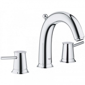 Смеситель для умывальника (раковины) Grohe BauClassic 20470000 на раковину 3 отверстия хром латунь
