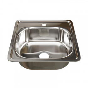 Мойка для кухни Mixline 528187 квадратная 48х48 глуб. 16см (толщ.0,6мм) вып. 3 1/2" (врезная) хром