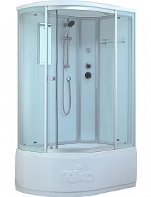 Душевая кабина 110х85х220 Timo Standart T-6610SR асимметричная (правая) прозр.дверки хром проф. задн.стенки мат.стекло верхн.душ Водяной