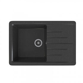 Мойка для кухни Mixline ML-GMS07 Стандарт 551115 прямоуг. 75х49,5 глуб. 19см вып. 3 1/2" (врезная) крыло универсал чёрная