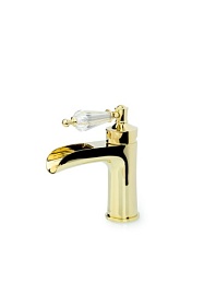 Смеситель для умывальника (раковины) Boheme Vogue Swarovski 211-SW каскадный излив золото латунь