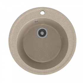 Мойка для кухни Mixline ML-GMS01 Стандарт 551083 круглая 47,5х47,5 глуб. 19,4см вып. 3 1/2" (врезная) песочная