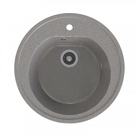 Мойка для кухни Mixline ML-GMS02 Стандарт 551092 круглая 50,5х50,5 глуб. 16,5см вып. 3 1/2" (врезная) тёмно-серая