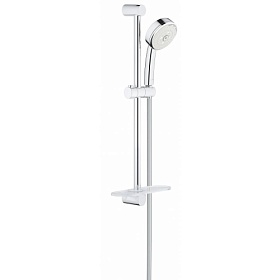 Душевая стойка с лейкой и шлангом Grohe Tempesta New Cosmopolitan 600 мм d580х260 мм круглая 3-х реж. с мыльницей 27929002 хром