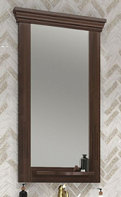 Зеркало Opadiris Риспекто 55 орех антикварный с полочкой 00-00007055 Водяной