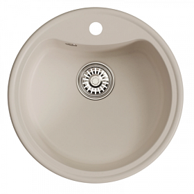 Мойка для кухни Mixline ML-GM09 551801 круглая 51х51 глуб. 19см вып. 3 1/2" (врезная) белая