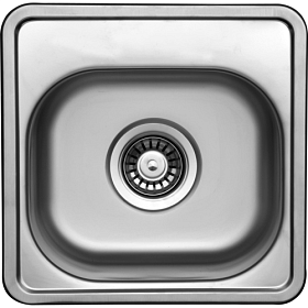 Мойка для кухни TopZero WellInox Comfort COM381.381.GT6K квадратная 38,1х38,1 глуб. 14см (толщ.0,6мм) вып. 3 1/2" (врезная) серебристый