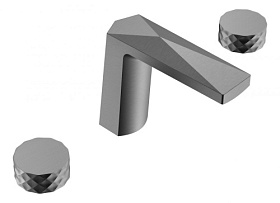 Смеситель для умывальника (раковины) Boheme Venturo 150-GM-DIAMOND на раковину 3 отверстия gun metal латунь Водяной