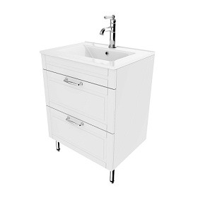 Тумба с раковиной Iddis Oxford 60 подвесная/напольная 2 выдв.ящ. белая OXF60W0i95K