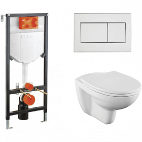 Унитаз Vitra Norm Fit с инсталляцией (комплект) сид.дюр. микролифт кнопка хром 9773B099-7207