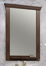 Зеркало Opadiris Риспекто 65 орех антикварный с полочкой 00-00007058 Водяной