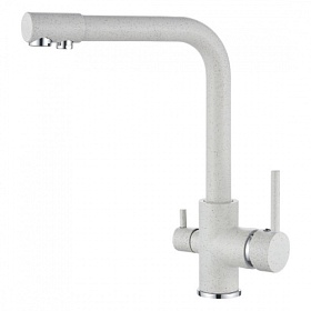 Смеситель для кухни (мойки) Ledeme H55 L4055W-3 с переключ.для фильтра питьевой воды ультра-белый латунь