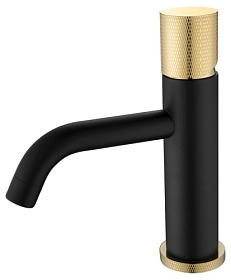 Смеситель для умывальника (раковины) Boheme Stick Black Touch Gold 121-BG.2 черный/золото латунь Водяной