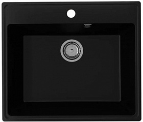 Мойка для кухни Ulgran Quartz Forte 580 Forte 580-07 прямоуг. 58х50 глуб. 18см вып. 3 1/2" (врезная) уголь
