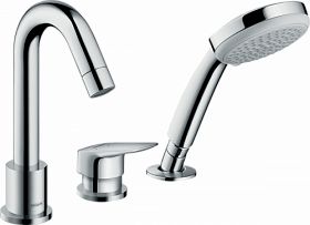 Смеситель для ванны/душа (короткий излив) Hansgrohe Logis 71313000 на борт ванны на 3 отверстия хром латунь Водяной