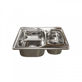 Мойка для кухни Mixline 538196 прямоуг. 63х50 глуб. 18см (толщ.0,8мм) вып. 3 1/2" (врезная) хром