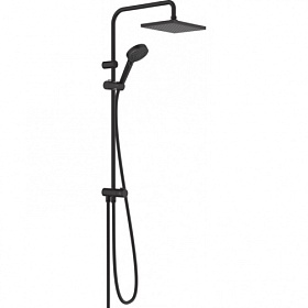 Душевая стойка с верхней тропич.лейкой (смеситель отдельно) Hansgrohe Vernis Shape d170 мм 2-х реж. 26282670 хром круглая