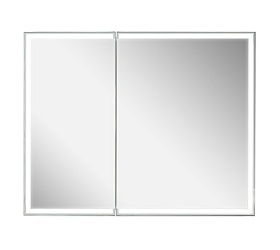 Зеркало-шкаф Континент Allure Led 100х80 белое LED подсветка МВК044