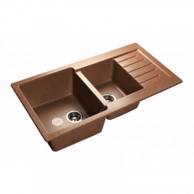 Мойка для кухни Granfest Practic GF-P980KL-307 прямоуг. 97,7х50,3 глуб. 20см вып. 3 1/2" (врезная) крыло универсал терракот
