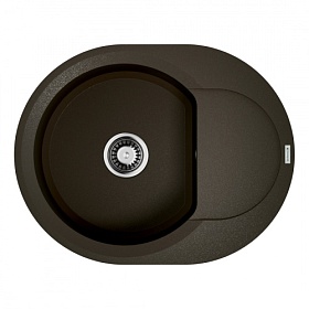 Мойка для кухни Omoikiri Sakaime 60E-DC 4993205 овальная 60х47 глуб. 22см (толщ.10мм) вып. 3 1/2" (врезная) крыло универсал темный шоколад