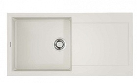 Мойка для кухни Omoikiri Sakaime 100-WH 4993887 прямоуг. 100х50 глуб. 20см (толщ.10мм) вып. 3 1/2" (врезная) крыло универсал белая