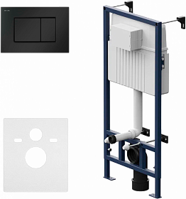Инсталляция для унитаза AM.PM ProC I012707.0238 (3 в 1) рама с кнопкой ProC S чёрная матовая Водяной
