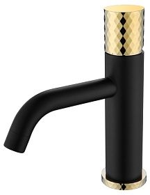 Смеситель для умывальника (раковины) Boheme Stick Black Diamond Gold 121-BG черный/золото латунь