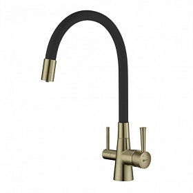Смеситель для кухни (мойки) Lemark Comfort LM3075B с переключ.для фильтра питьевой воды гибкий излив бронза латунь
