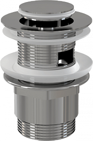 Донный клапан 1 1/4" Alca Drain click/clack A39 с переливом металл