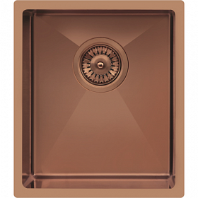 Мойка для кухни TopZero TNL/R10 ColorX TNL 340 GOLD ROSE прямоуг. 38х44 глуб. 20,3см (толщ.1,2мм) вып. 3 1/2" (врезная, подстольная) розовое золото Водяной