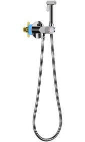 Смеситель для унитаза внеш. и скрытая часть (в сборе) Aquatek Бетта AQ1023CR с гигиеническим душем хром латунь