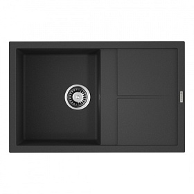 Мойка для кухни Omoikiri Sumi 79-BL 4993662 прямоуг. 79х50 глуб. 23см (толщ.10мм) вып. 3 1/2" (врезная) крыло универсал чёрная