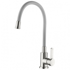Смеситель для кухни (мойки) Ledeme H04 L74004-9 гибкий излив серый нерж. сталь