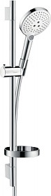 Душевая стойка с лейкой и шлангом Hansgrohe Raindance Select S 718 мм d125 мм круглая 3-х реж. с мыльницей 26630400 хром