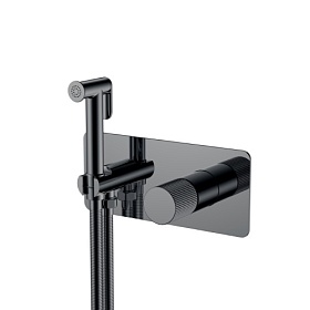 Смеситель для унитаза внеш. и скрытая часть (в сборе) Boheme Stick Shine Gun Metal Linea 127-SGM.3 с гигиеническим душем shine gun metal латун Водяной