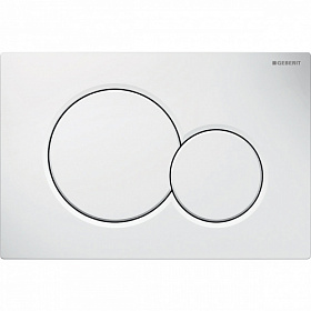 Кнопка смыва (клавиша) для инсталляции Geberit Sigma 01 прямоугольная c кругл.кнопками белая 115.770.11.5