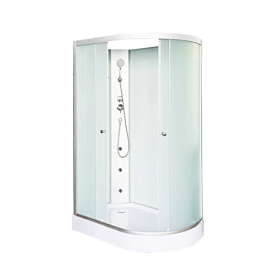 Душевая кабина 120х80х200 Dto LM902LNGM асимметричная (левая) мат.дверки мат.хром проф. задн.стенки бел.стекло гм вертик.