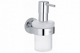 Дозатор жидкого мыла 0,2 л стекло мат. Grohe Essentials 40448001 хром Водяной