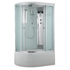 Душевая кабина 120х85х220 Timo Comfort T-8820RC асимметричная (правая) прозр.дверки хром проф. задн.стенки мат.стекло верхн.душ