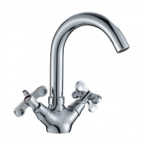 Смеситель для умывальника (раковины) Rossinka Silvermix "RS42" RS42-62 хром латунь Водяной