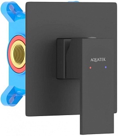 Смеситель для душа внеш. и скрытая часть (в сборе) Aquatek Либра AQ1666MB чёрный латунь