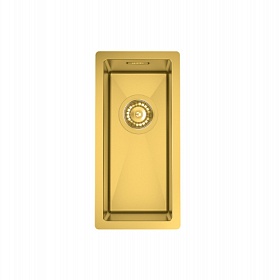 Мойка для кухни Iddis Edifice EDI21B0i77 прямоуг. 21х44 глуб. 20см (толщ.1,2мм) вып. 3 1/2" (врезная, подстольная) матовое золото